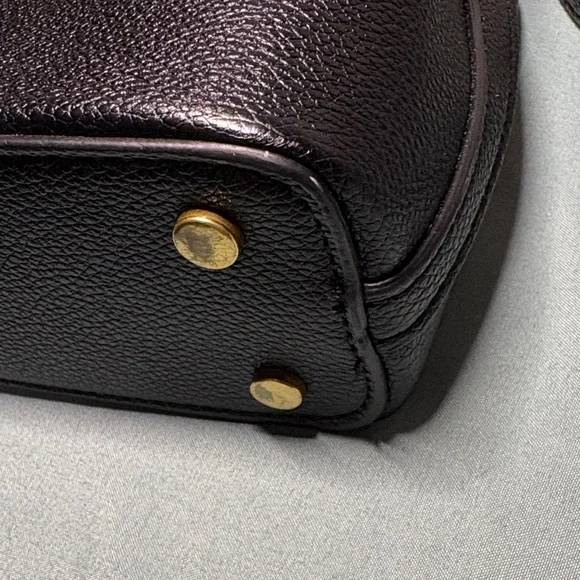 Tory Burch Britten Small Bucket Bag – Black Pebbled Leather with Gold Hardware